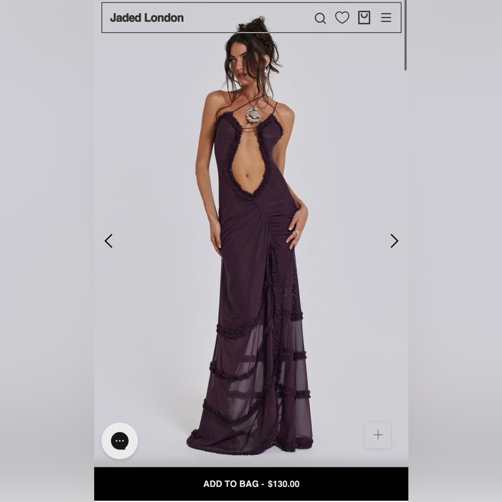 NEW WORN ONCE Jaded London fatale purple maxi dress